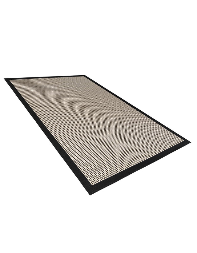 Black 6' 1 x 9' Outdoor Border Rectangle Area Rug Weather Resistant for Patio, Deck, Terrace, Balcony, Porch 100% Polypropylene Classic Bordered Carpet for Sale at Rug Engine