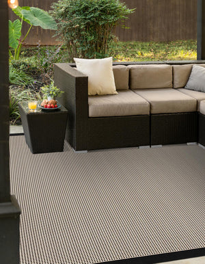 Black 10' x 10' Outdoor Border Square Area Rug Weather Resistant for Patio, Deck, Terrace, Balcony, Porch 100% Polypropylene Classic Bordered Carpet for Sale at Rug Engine