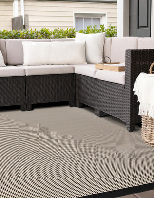 Black 10' x 10' Outdoor Border Square Area Rug Weather Resistant for Patio, Deck, Terrace, Balcony, Porch 100% Polypropylene Classic Bordered Carpet for Sale at Rug Engine