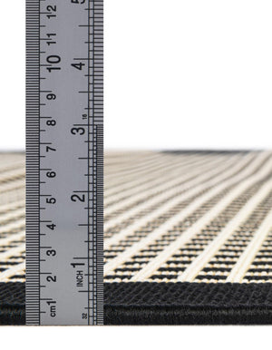 Black 10' x 10' Outdoor Border Square Area Rug Weather Resistant for Patio, Deck, Terrace, Balcony, Porch 100% Polypropylene Classic Bordered Carpet for Sale at Rug Engine