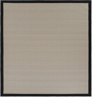 Black 7' 10 x 7' 10 Outdoor Border Square Area Rug Weather Resistant for Patio, Deck, Terrace, Balcony, Porch 100% Polypropylene Classic Bordered Carpet for Sale at Rug Engine