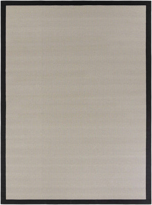 Black 9' x 12' Outdoor Border Rectangle Area Rug Weather Resistant for Patio, Deck, Terrace, Balcony, Porch 100% Polypropylene Classic Bordered Carpet for Sale at Rug Engine