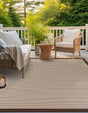 Brown 7' 10 x 7' 10 Outdoor Border Square Area Rug Weather Resistant for Patio, Deck, Terrace, Balcony, Porch 100% Polypropylene Classic Bordered Carpet for Sale at Rug Engine