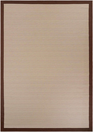 Brown 10' x 14' 1 Outdoor Border Rectangle Area Rug Weather Resistant for Patio, Deck, Terrace, Balcony, Porch 100% Polypropylene Classic Bordered Carpet for Sale at Rug Engine