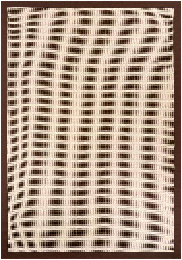 Brown 10' x 14' 1 Outdoor Border Rectangle Area Rug Weather Resistant for Patio, Deck, Terrace, Balcony, Porch 100% Polypropylene Classic Bordered Carpet for Sale at Rug Engine