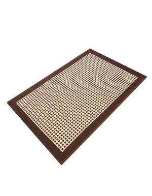 Brown 2' x 3' 1 Outdoor Border Rectangle Area Rug Weather Resistant for Patio, Deck, Terrace, Balcony, Porch 100% Polypropylene Classic Bordered Carpet for Sale at Rug Engine