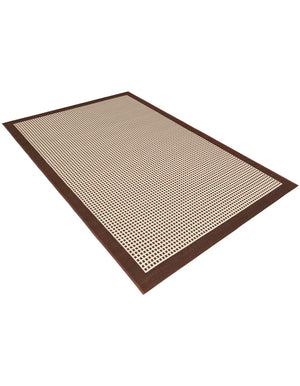 Brown 4' 1 x 6' 1 Outdoor Border Rectangle Area Rug Weather Resistant for Patio, Deck, Terrace, Balcony, Porch 100% Polypropylene Classic Bordered Carpet for Sale at Rug Engine