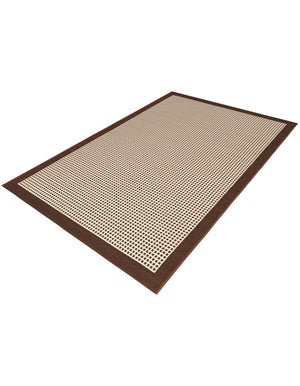 Brown 4' 1 x 6' 1 Outdoor Border Rectangle Area Rug Weather Resistant for Patio, Deck, Terrace, Balcony, Porch 100% Polypropylene Classic Bordered Carpet for Sale at Rug Engine