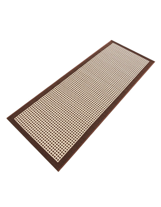 Brown 2' x 5' 1 Outdoor Border Runner Area Rug Weather Resistant for Patio, Deck, Terrace, Balcony, Porch 100% Polypropylene Classic Bordered Carpet for Sale at Rug Engine