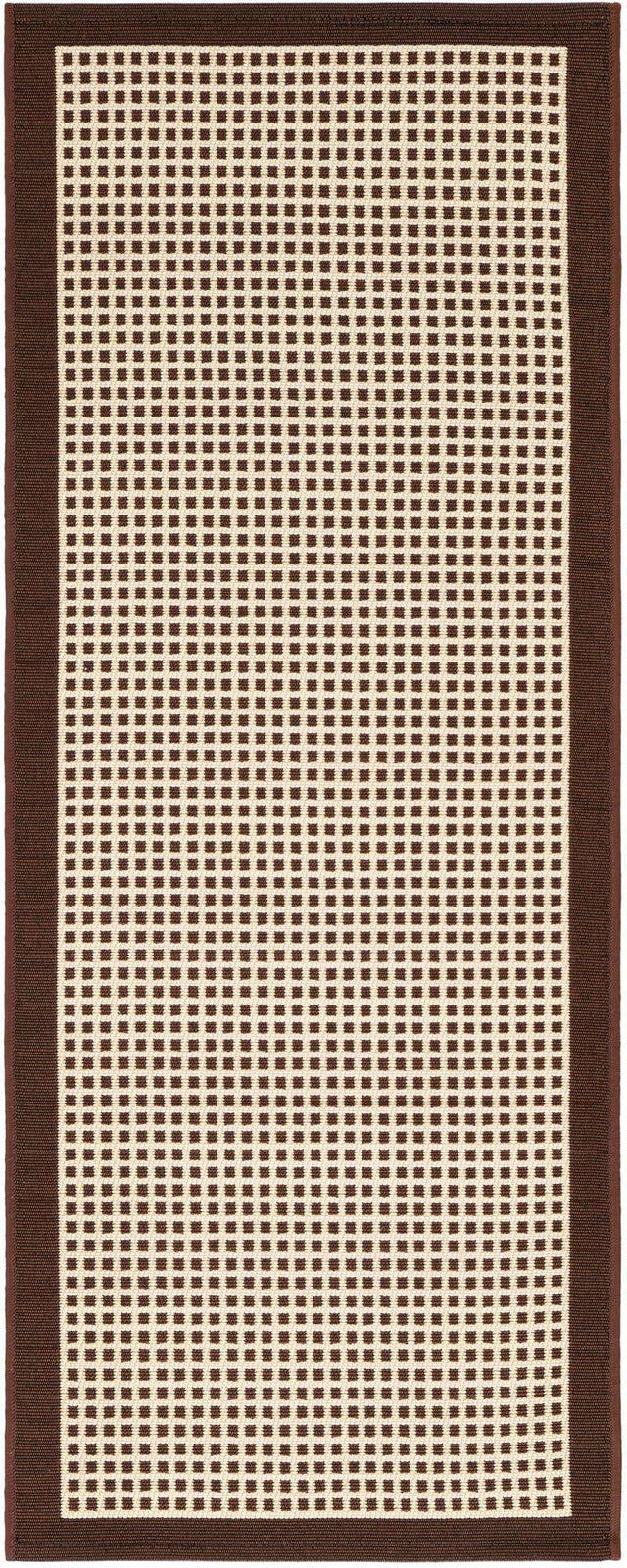 Brown 2' x 5' 1 Outdoor Border Runner Area Rug Weather Resistant for Patio, Deck, Terrace, Balcony, Porch 100% Polypropylene Classic Bordered Carpet for Sale at Rug Engine