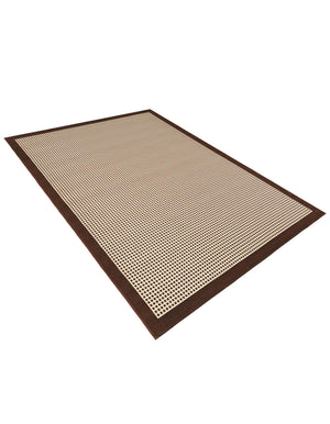 Brown 5' 1 x 7' 1 Outdoor Border Rectangle Area Rug Weather Resistant for Patio, Deck, Terrace, Balcony, Porch 100% Polypropylene Classic Bordered Carpet for Sale at Rug Engine