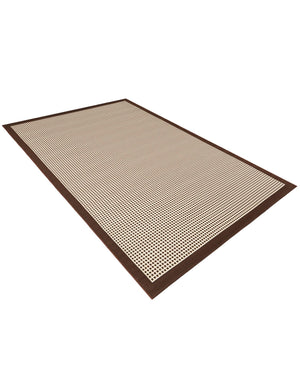 Brown 5' 1 x 8' Outdoor Border Rectangle Area Rug Weather Resistant for Patio, Deck, Terrace, Balcony, Porch 100% Polypropylene Classic Bordered Carpet for Sale at Rug Engine