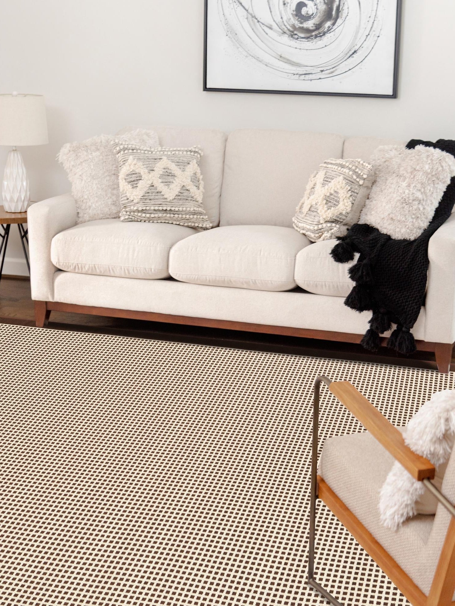 Brown 9' x 12' Outdoor Border Rectangle Area Rug Weather Resistant for Patio, Deck, Terrace, Balcony, Porch 100% Polypropylene Classic Bordered Carpet for Sale at Rug Engine