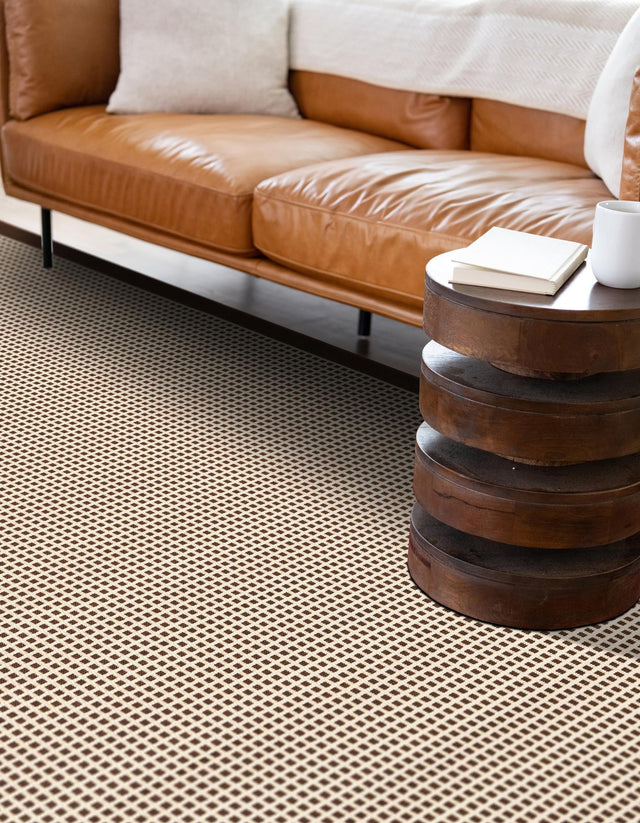 Brown 5' 1 x 7' 1 Outdoor Border Rectangle Area Rug Weather Resistant for Patio, Deck, Terrace, Balcony, Porch 100% Polypropylene Classic Bordered Carpet for Sale at Rug Engine