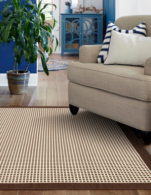 Brown 2' x 3' 1 Outdoor Border Rectangle Area Rug Weather Resistant for Patio, Deck, Terrace, Balcony, Porch 100% Polypropylene Classic Bordered Carpet for Sale at Rug Engine