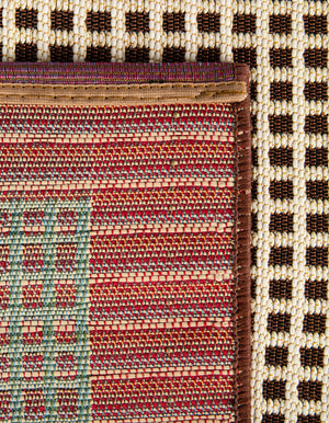 Brown 5' 1 x 7' 1 Outdoor Border Rectangle Area Rug Weather Resistant for Patio, Deck, Terrace, Balcony, Porch 100% Polypropylene Classic Bordered Carpet for Sale at Rug Engine