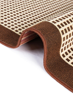 Brown 2' x 3' 1 Outdoor Border Rectangle Area Rug Weather Resistant for Patio, Deck, Terrace, Balcony, Porch 100% Polypropylene Classic Bordered Carpet for Sale at Rug Engine