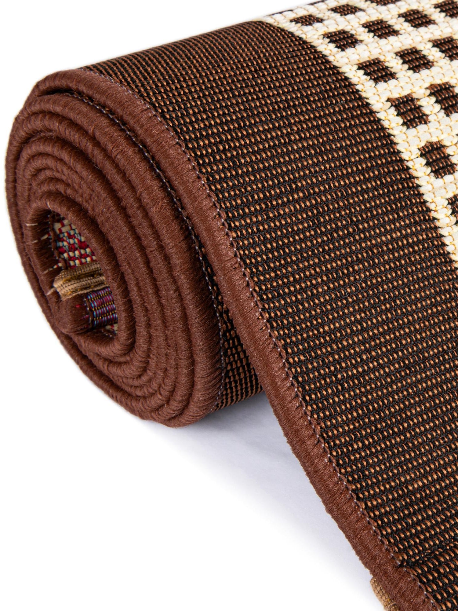 Brown 5' 1 x 8' Outdoor Border Rectangle Area Rug Weather Resistant for Patio, Deck, Terrace, Balcony, Porch 100% Polypropylene Classic Bordered Carpet for Sale at Rug Engine