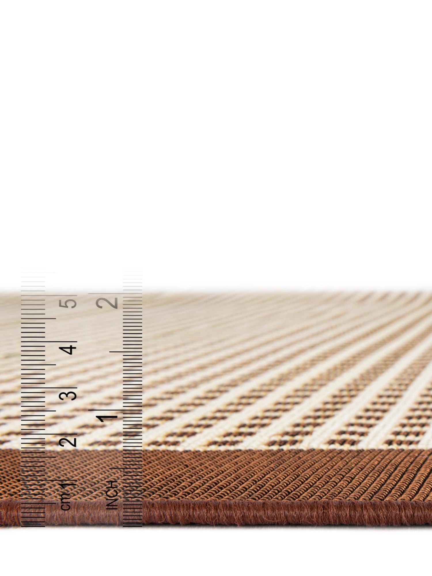 Brown 2' 7 x 10' Outdoor Border Runner Area Rug Weather Resistant for Patio, Deck, Terrace, Balcony, Porch 100% Polypropylene Classic Bordered Carpet for Sale at Rug Engine
