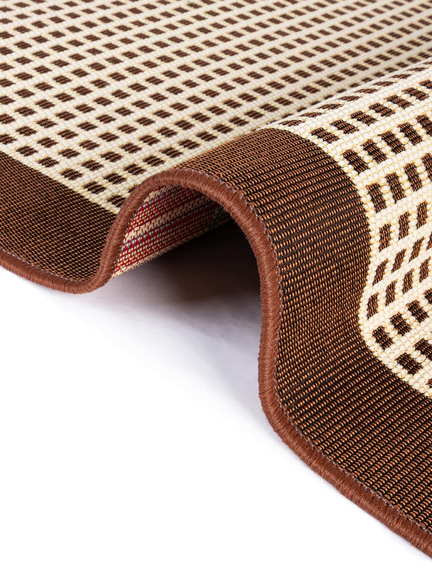 Brown 2' x 6' 1 Outdoor Border Runner Area Rug Weather Resistant for Patio, Deck, Terrace, Balcony, Porch 100% Polypropylene Classic Bordered Carpet for Sale at Rug Engine