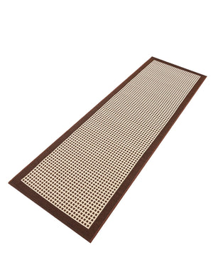 Brown 2' x 6' 1 Outdoor Border Runner Area Rug Weather Resistant for Patio, Deck, Terrace, Balcony, Porch 100% Polypropylene Classic Bordered Carpet for Sale at Rug Engine