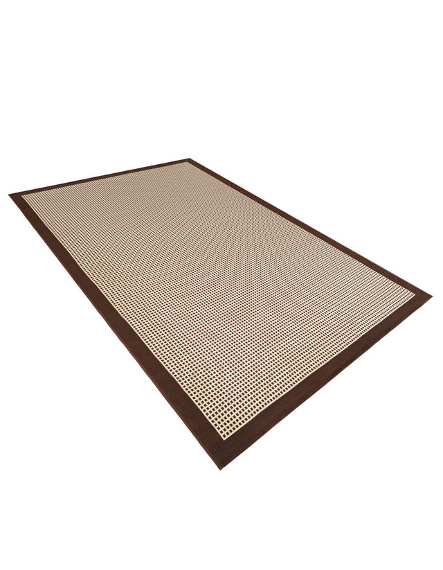 Brown 6' 1 x 9' Outdoor Border Rectangle Area Rug Weather Resistant for Patio, Deck, Terrace, Balcony, Porch 100% Polypropylene Classic Bordered Carpet for Sale at Rug Engine