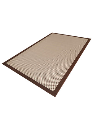 Brown 6' 1 x 9' Outdoor Border Rectangle Area Rug Weather Resistant for Patio, Deck, Terrace, Balcony, Porch 100% Polypropylene Classic Bordered Carpet for Sale at Rug Engine