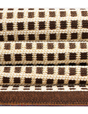 Brown 7' 10 x 7' 10 Outdoor Border Round Area Rug Weather Resistant for Patio, Deck, Terrace, Balcony, Porch 100% Polypropylene Classic Bordered Carpet for Sale at Rug Engine