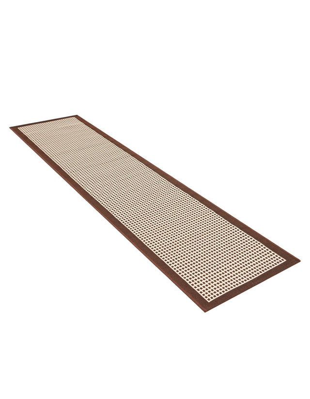 Brown 2' x 8' Outdoor Border Runner Area Rug Weather Resistant for Patio, Deck, Terrace, Balcony, Porch 100% Polypropylene Classic Bordered Carpet for Sale at Rug Engine