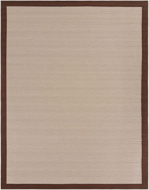 Brown 7' 10 x 10' Outdoor Border Rectangle Area Rug Weather Resistant for Patio, Deck, Terrace, Balcony, Porch 100% Polypropylene Classic Bordered Carpet for Sale at Rug Engine
