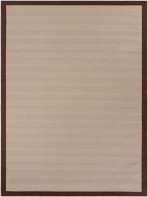 Brown 9' x 12' Outdoor Border Rectangle Area Rug Weather Resistant for Patio, Deck, Terrace, Balcony, Porch 100% Polypropylene Classic Bordered Carpet for Sale at Rug Engine