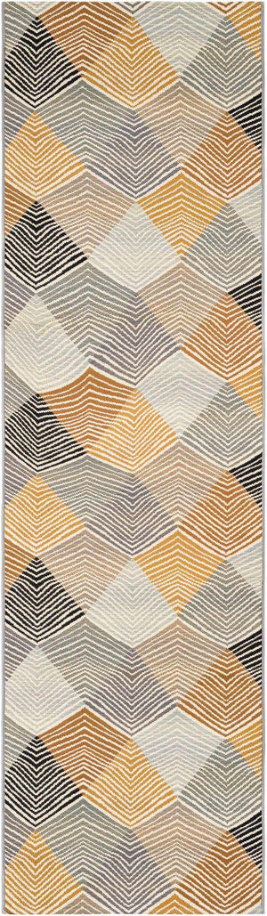 Gray 2' 7 x 10' Outdoor Modern Runner Area Rug Weather Resistant for Patio, Deck, Terrace, Balcony, Porch 100% Polypropylene Modern Outside Carpet for Sale at Rug Engine