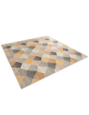 Gray 10' x 10' Outdoor Modern Square Area Rug Weather Resistant for Patio, Deck, Terrace, Balcony, Porch 100% Polypropylene Modern Outside Carpet for Sale at Rug Engine
