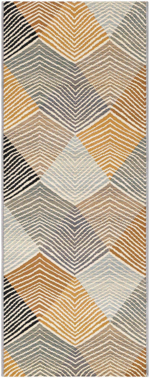 Gray 2' x 5' 1 Outdoor Modern Runner Area Rug Weather Resistant for Patio, Deck, Terrace, Balcony, Porch 100% Polypropylene Modern Outside Carpet for Sale at Rug Engine
