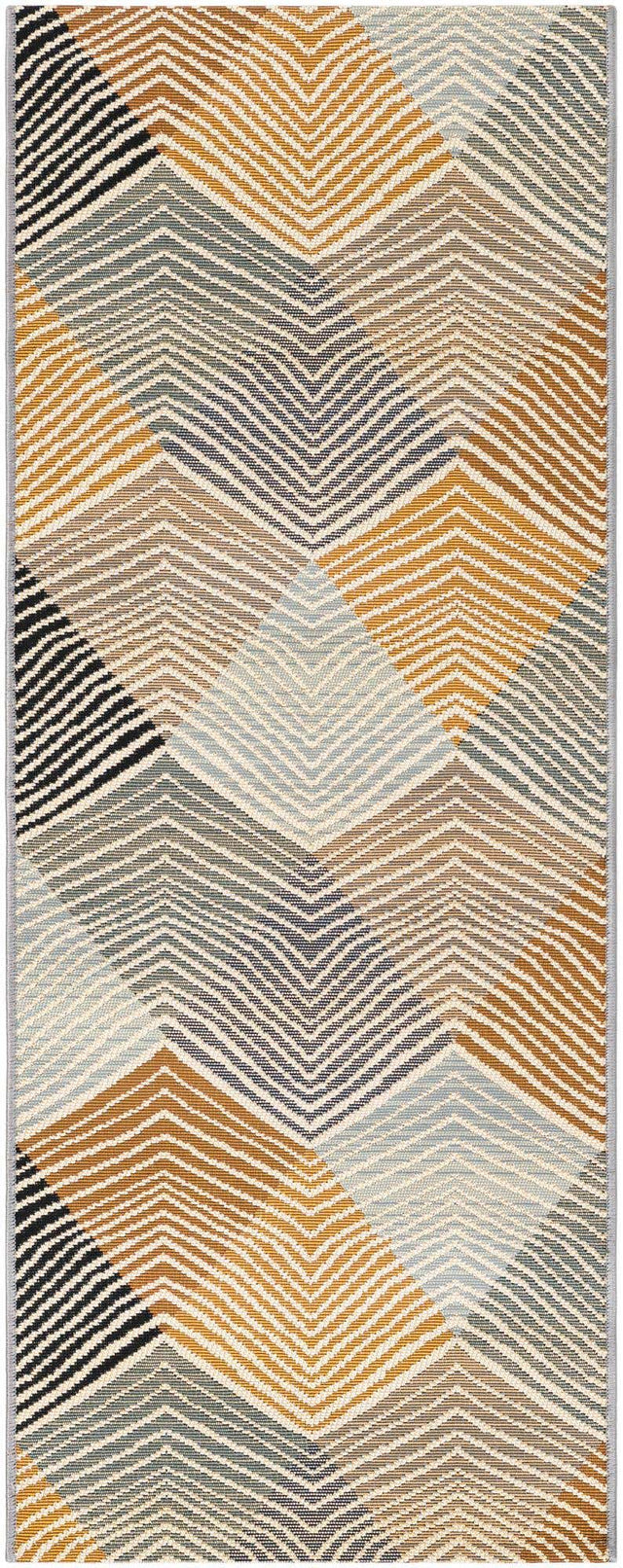 Gray 2' x 5' 1 Outdoor Modern Runner Area Rug Weather Resistant for Patio, Deck, Terrace, Balcony, Porch 100% Polypropylene Modern Outside Carpet for Sale at Rug Engine