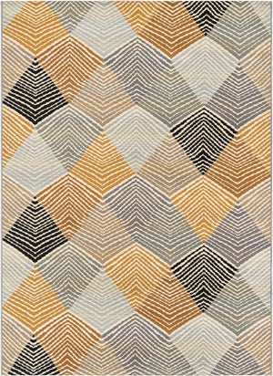 Gray 5' 1 x 7' 1 Outdoor Modern Rectangle Area Rug Weather Resistant for Patio, Deck, Terrace, Balcony, Porch 100% Polypropylene Modern Outside Carpet for Sale at Rug Engine