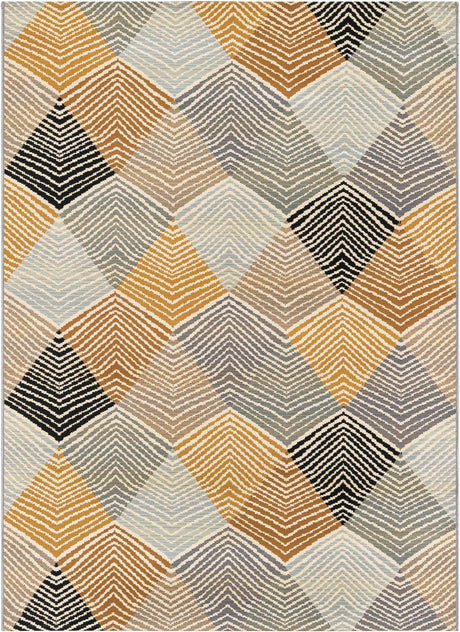Gray 5' 1 x 7' 1 Outdoor Modern Rectangle Area Rug Weather Resistant for Patio, Deck, Terrace, Balcony, Porch 100% Polypropylene Modern Outside Carpet for Sale at Rug Engine