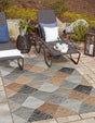 Gray 6' 1 x 9' Outdoor Modern Rectangle Area Rug Weather Resistant for Patio, Deck, Terrace, Balcony, Porch 100% Polypropylene Modern Outside Carpet for Sale at Rug Engine