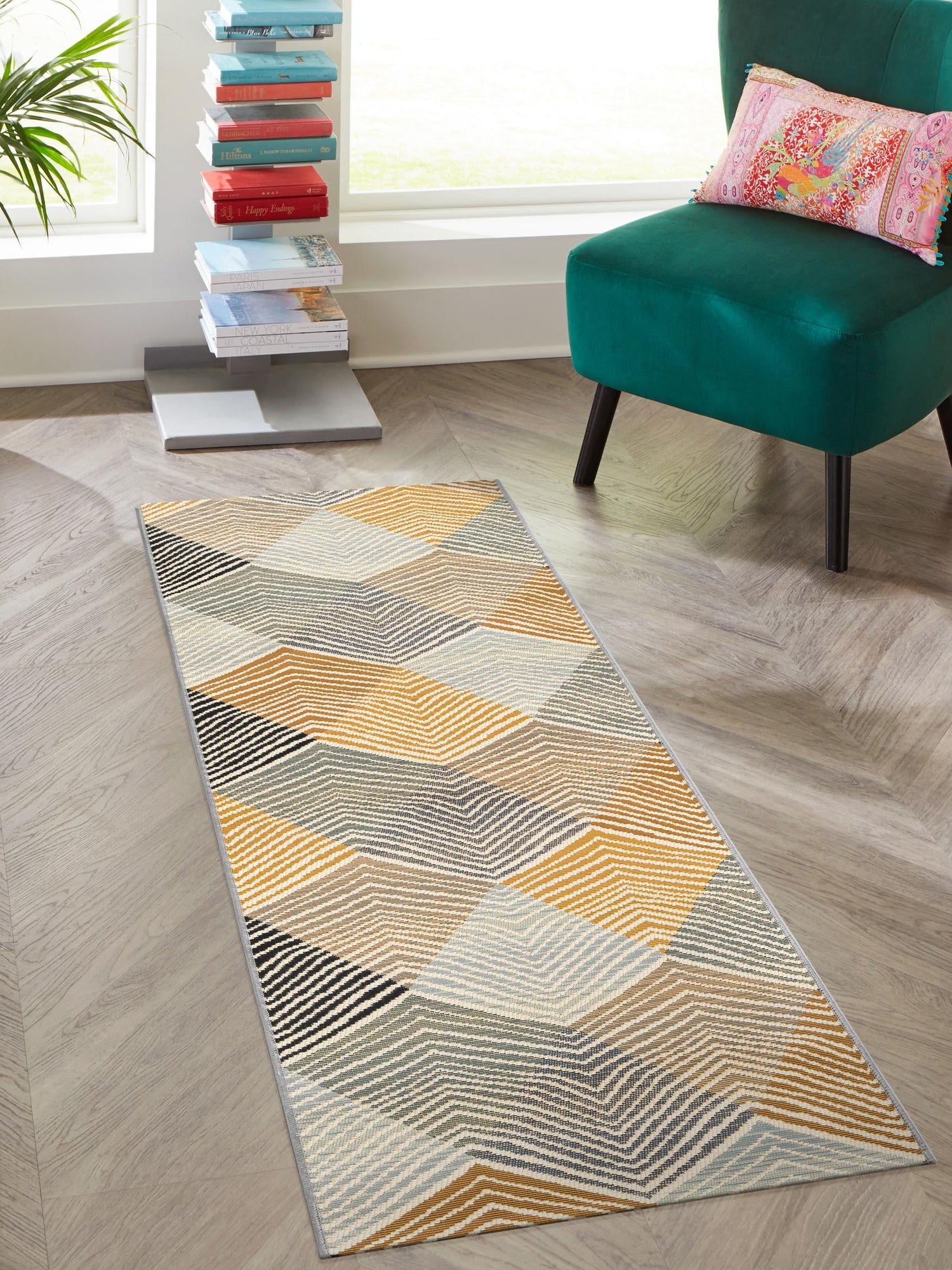 Gray 2' x 8' Outdoor Modern Runner Area Rug Weather Resistant for Patio, Deck, Terrace, Balcony, Porch 100% Polypropylene Modern Outside Carpet for Sale at Rug Engine