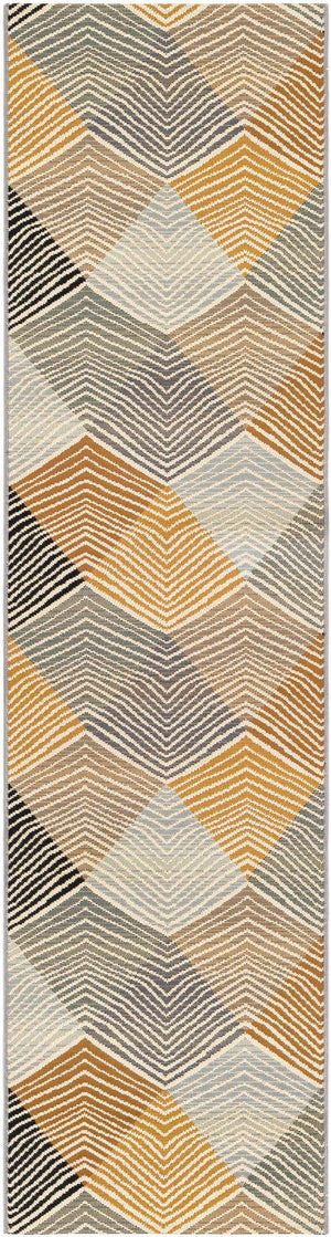 Gray 2' x 8' Outdoor Modern Runner Area Rug Weather Resistant for Patio, Deck, Terrace, Balcony, Porch 100% Polypropylene Modern Outside Carpet for Sale at Rug Engine