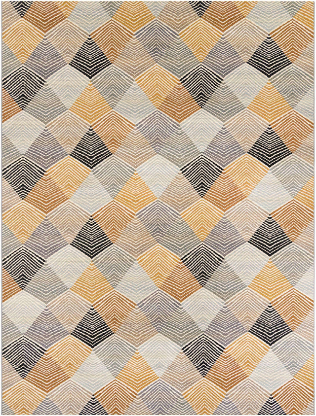 Gray 9' x 12' Outdoor Modern Rectangle Area Rug Weather Resistant for Patio, Deck, Terrace, Balcony, Porch 100% Polypropylene Modern Outside Carpet for Sale at Rug Engine