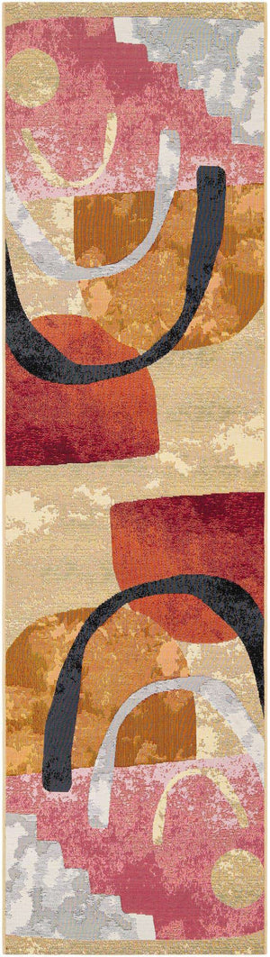 Multicolor 2' 7 x 10' Outdoor Modern Runner Area Rug Weather Resistant for Patio, Deck, Terrace, Balcony, Porch 100% Polypropylene Modern Outside Carpet for Sale at Rug Engine