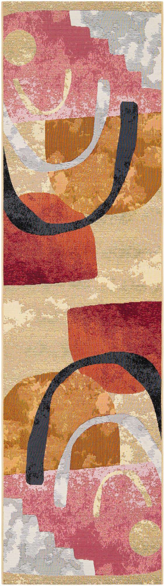 Multicolor 2' 7 x 10' Outdoor Modern Runner Area Rug Weather Resistant for Patio, Deck, Terrace, Balcony, Porch 100% Polypropylene Modern Outside Carpet for Sale at Rug Engine