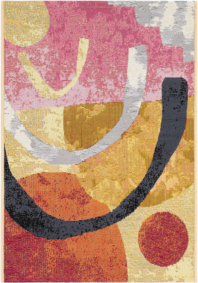 Multicolor 2' x 3' 1 Outdoor Modern Rectangle Area Rug Weather Resistant for Patio, Deck, Terrace, Balcony, Porch 100% Polypropylene Modern Outside Carpet for Sale at Rug Engine