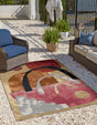 Multicolor 6' 1 x 9' Outdoor Modern Rectangle Area Rug Weather Resistant for Patio, Deck, Terrace, Balcony, Porch 100% Polypropylene Modern Outside Carpet for Sale at Rug Engine