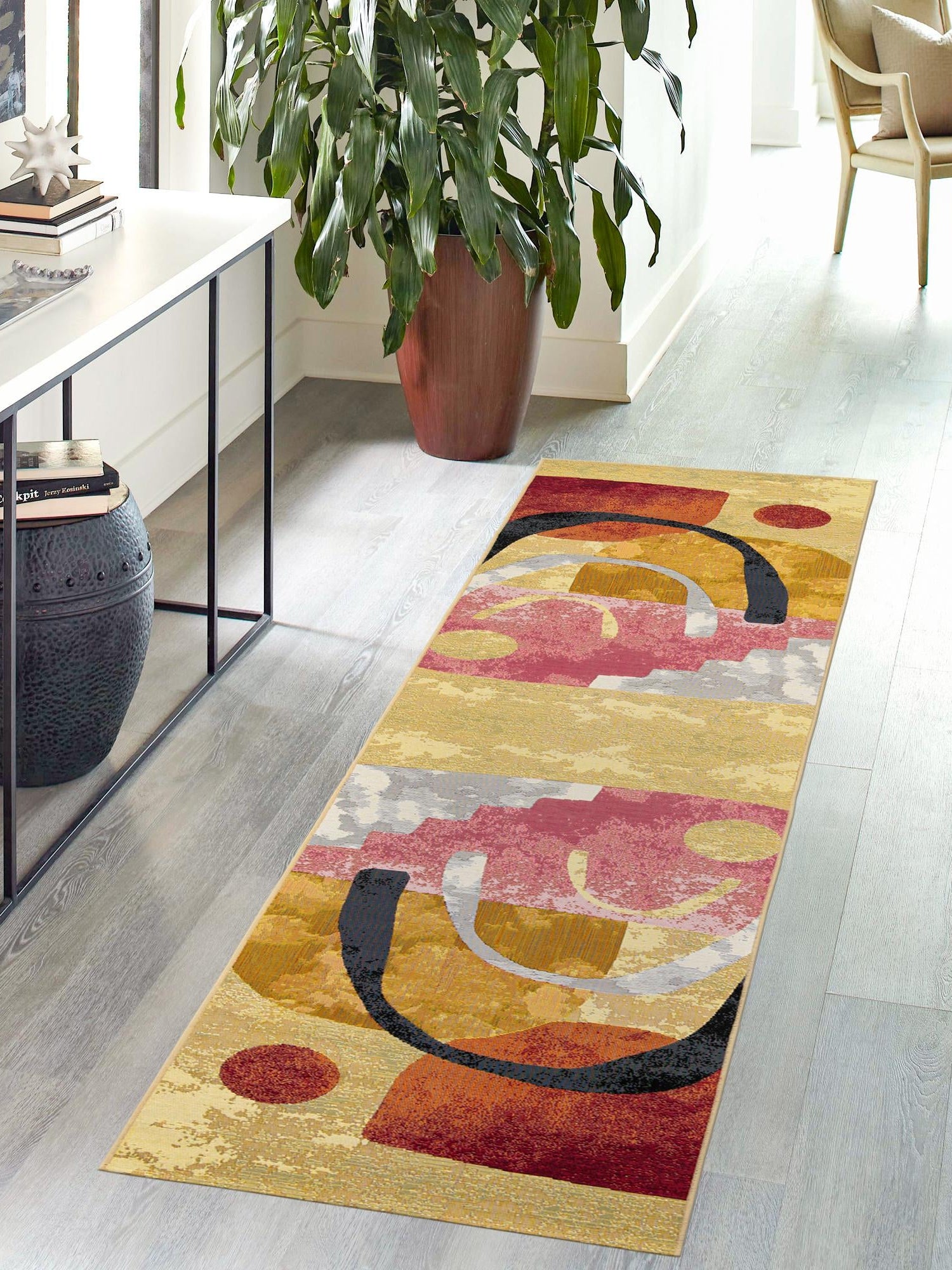Multicolor 2' 7 x 10' Outdoor Modern Runner Area Rug Weather Resistant for Patio, Deck, Terrace, Balcony, Porch 100% Polypropylene Modern Outside Carpet for Sale at Rug Engine