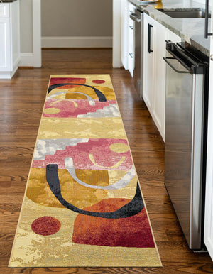 Multicolor 2' 7 x 10' Outdoor Modern Runner Area Rug Weather Resistant for Patio, Deck, Terrace, Balcony, Porch 100% Polypropylene Modern Outside Carpet for Sale at Rug Engine