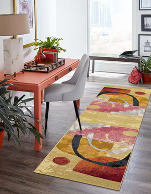 Multicolor 2' 7 x 10' Outdoor Modern Runner Area Rug Weather Resistant for Patio, Deck, Terrace, Balcony, Porch 100% Polypropylene Modern Outside Carpet for Sale at Rug Engine