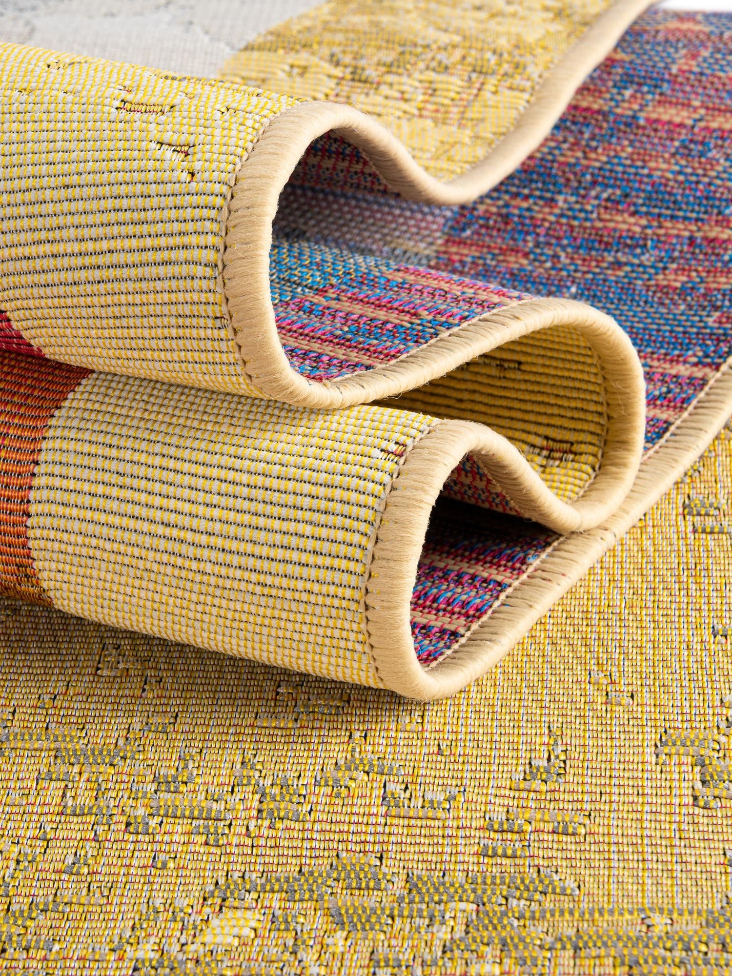 Multicolor 2' 7 x 10' Outdoor Modern Runner Area Rug Weather Resistant for Patio, Deck, Terrace, Balcony, Porch 100% Polypropylene Modern Outside Carpet for Sale at Rug Engine