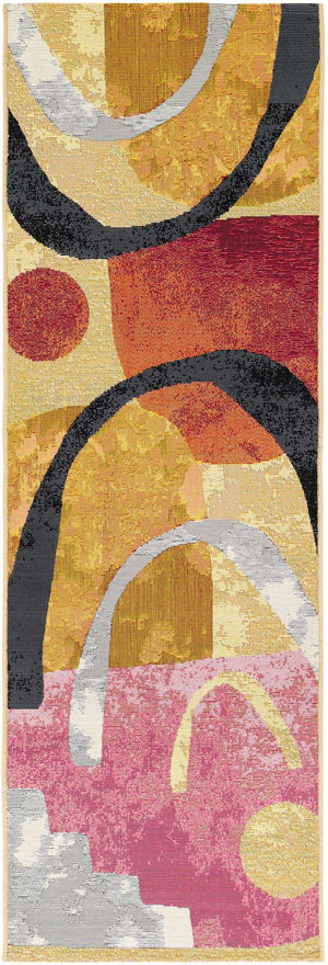 Multicolor 2' x 6' 1 Outdoor Modern Runner Area Rug Weather Resistant for Patio, Deck, Terrace, Balcony, Porch 100% Polypropylene Modern Outside Carpet for Sale at Rug Engine